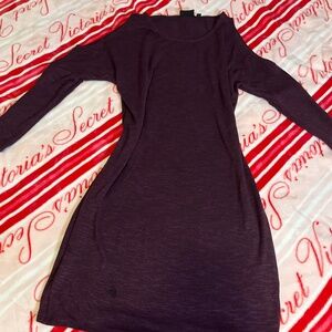 Apt. 9 Plum Purple Cold Shoulder Long Sleeve Knit Mini Dress Size M